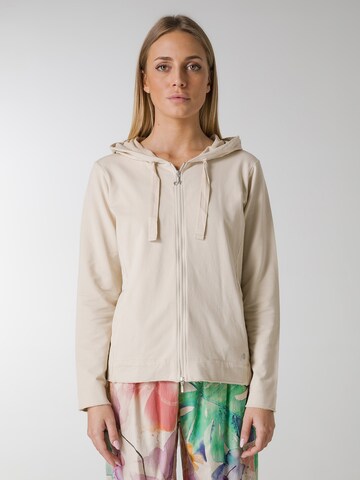 DEHA Sportsweatjacke in Beige: Vorderseite