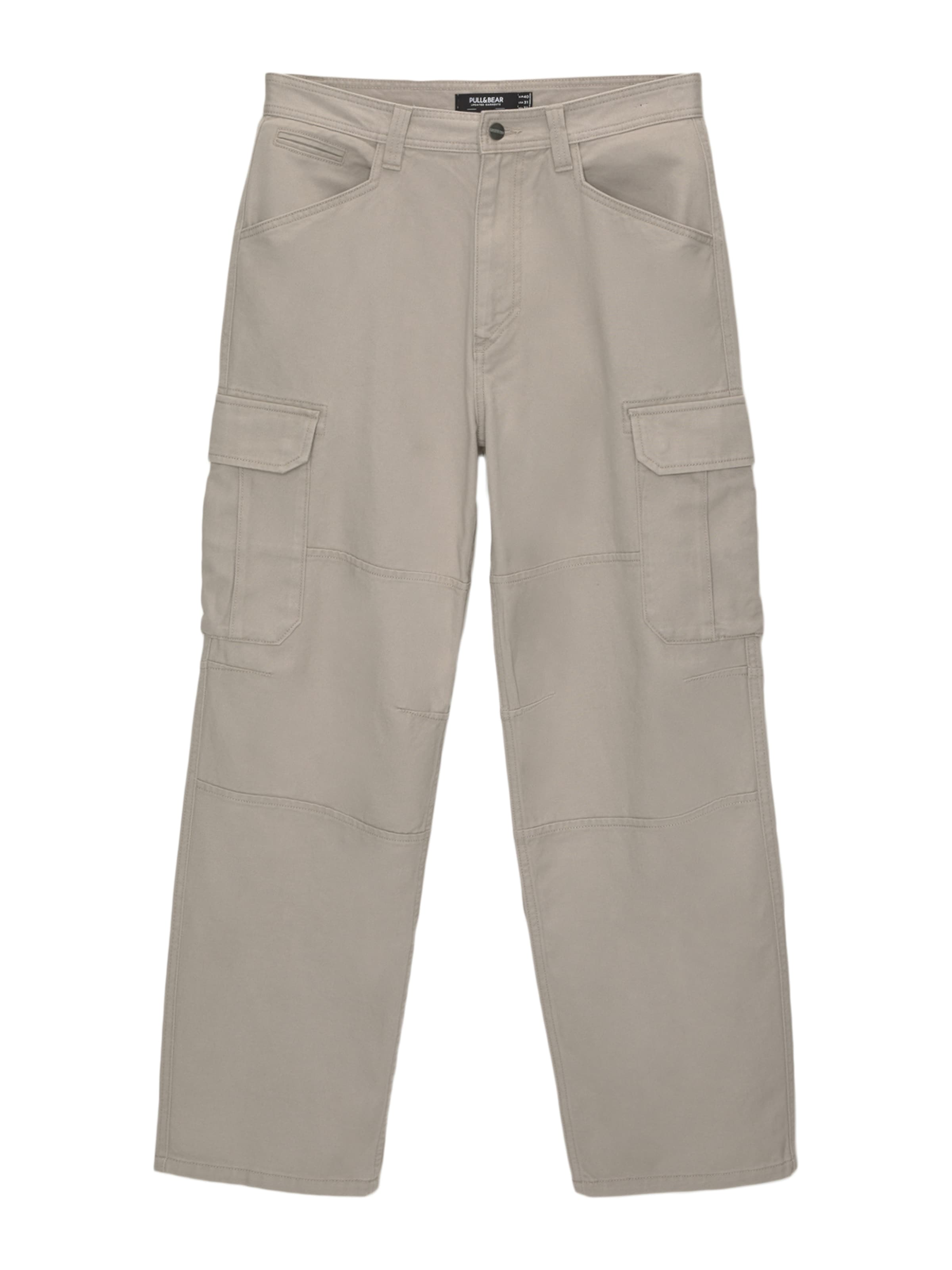 Pull&Bear Loosefit Cargo nadrágok - szürke: elől