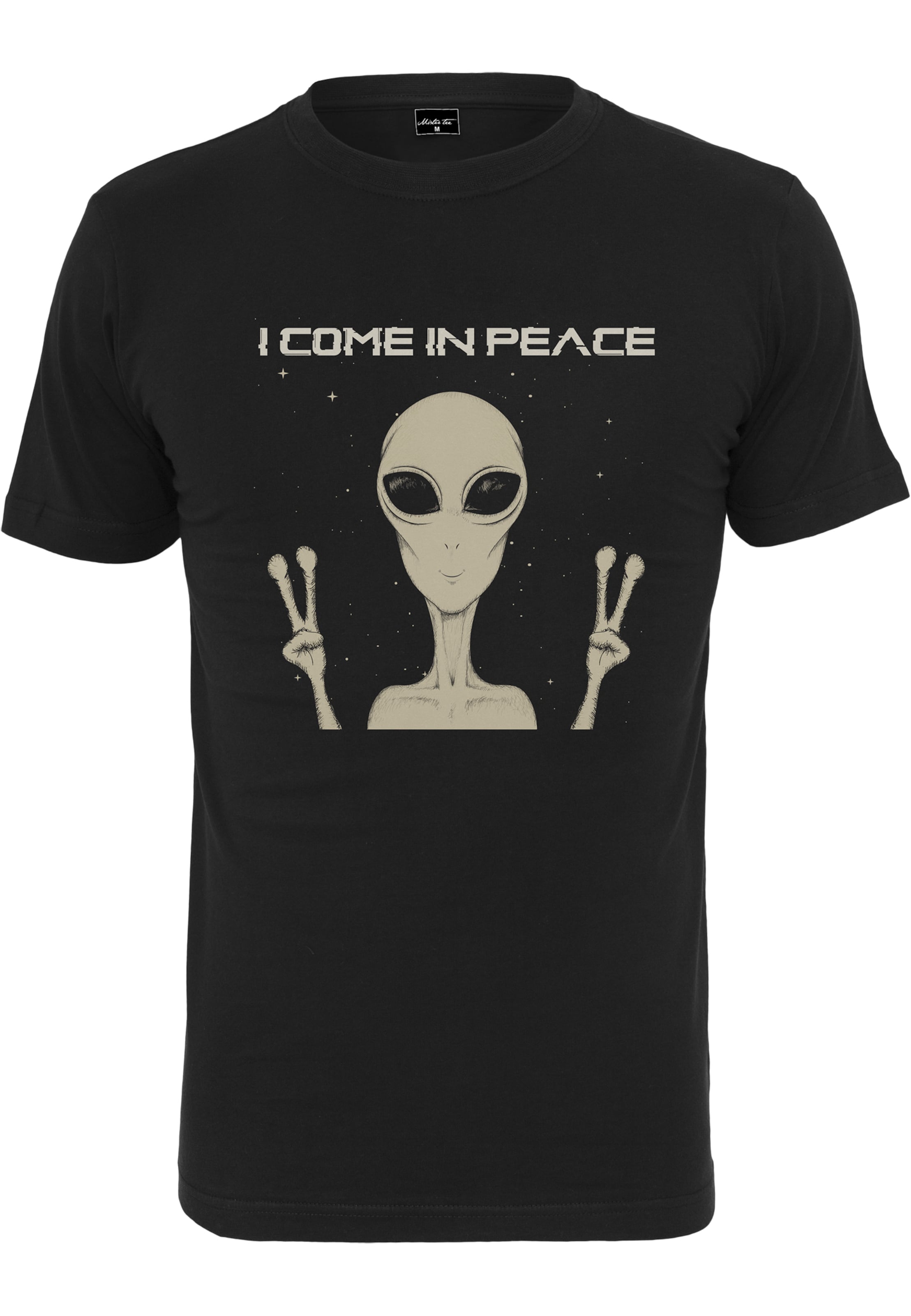 MT Men Shirt 'I Come In Peace' in Black: front