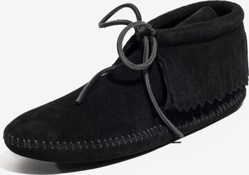 Minnetonka Schnürstiefelette in Schwarz: predná strana