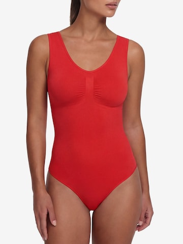 cfab (formerly creamy fabrics) Shapingbody 'Tank Bodysuit Sculpting Shapewear mit Slip' i röd: framsida