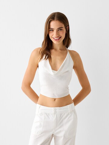 Bershka Top in White: front