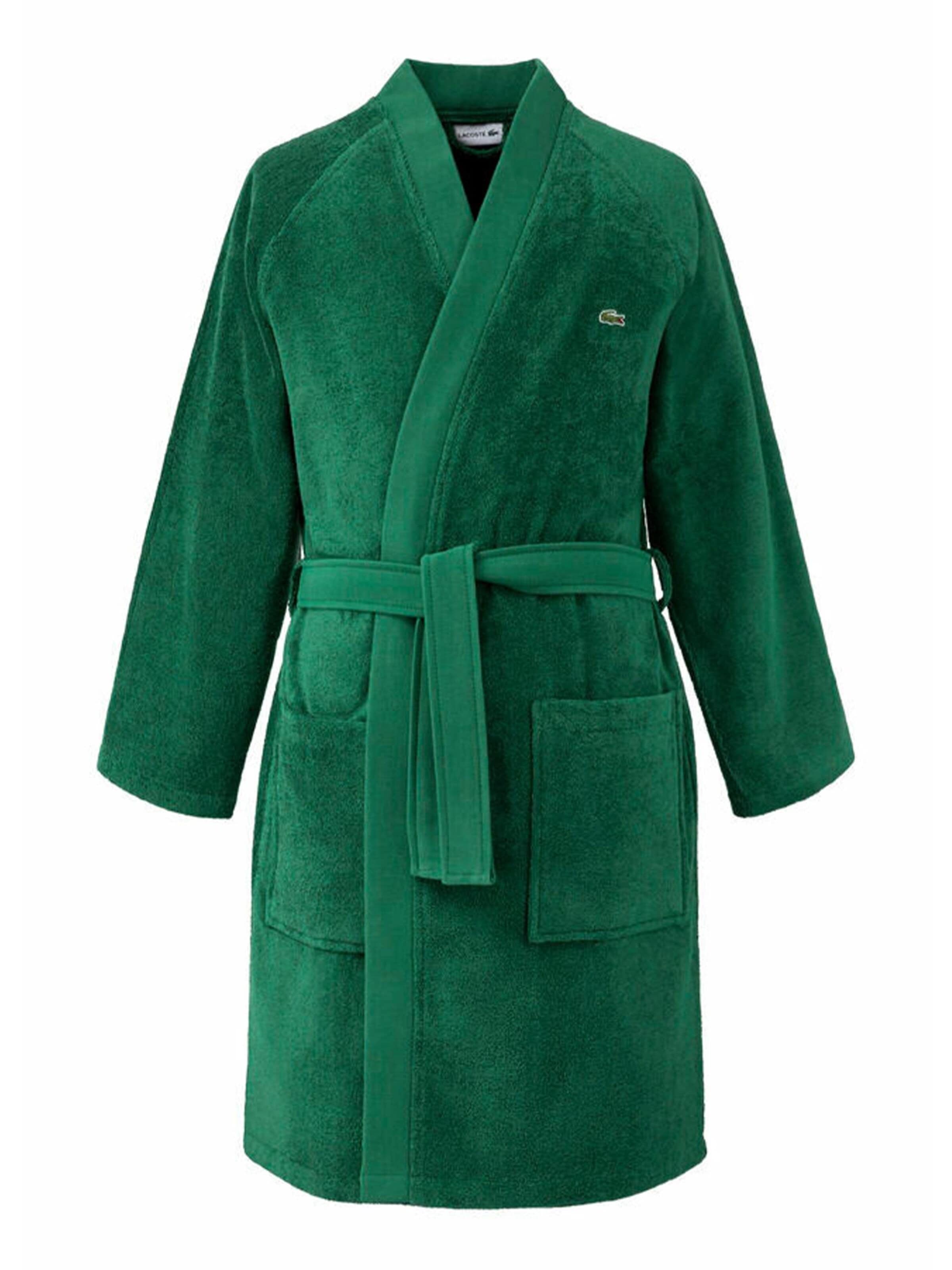 LACOSTE Bademantel lang 'LDEFILE'‌‌‌‌‌‌‌‌‌‌ in Grün: Vorderseite