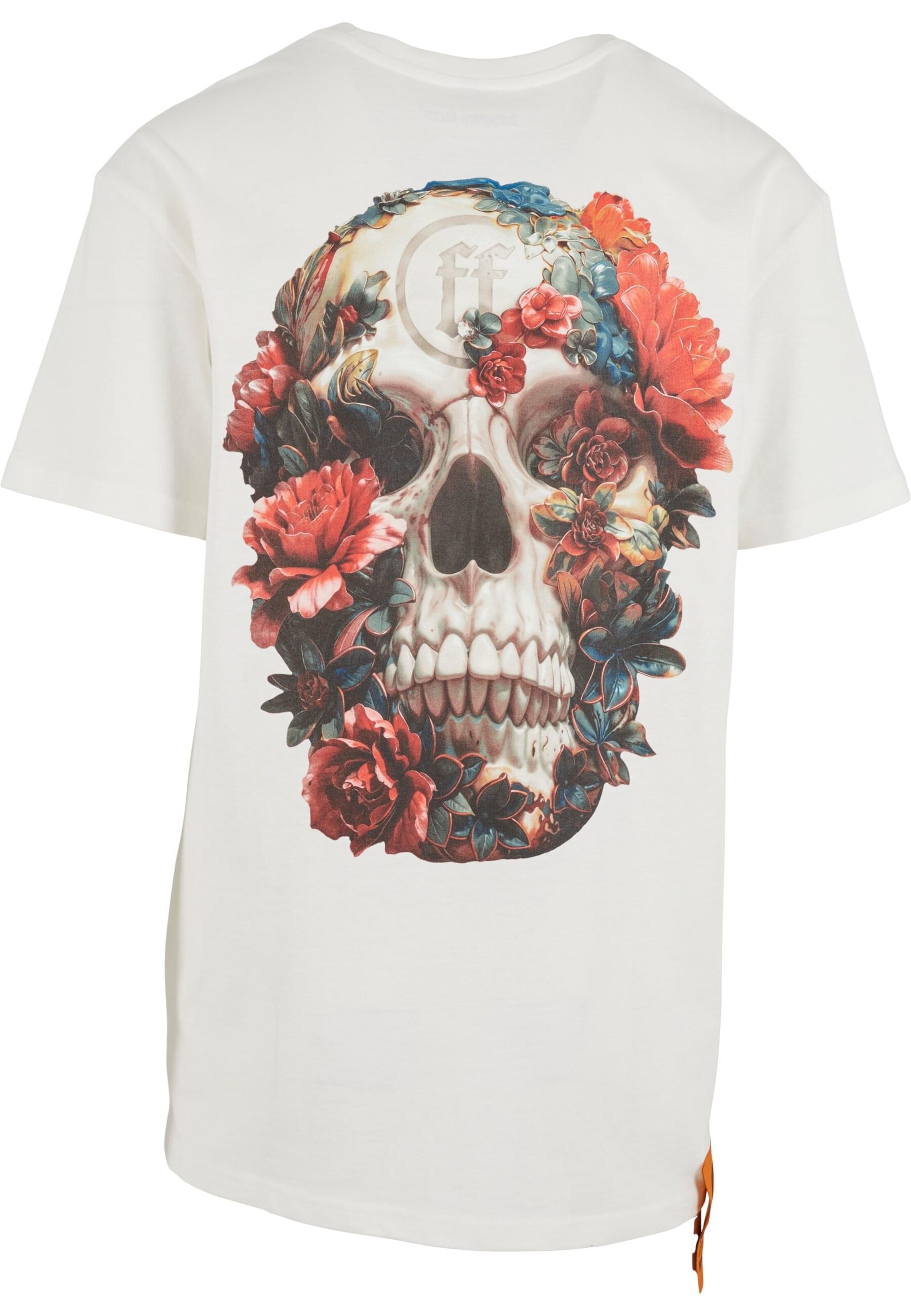 Tricou 'Overgrown Skull' de la Forgotten Faces pe alb