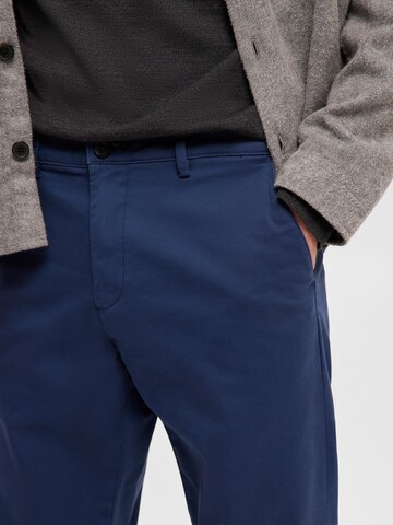 SELECTED HOMMESlimfit Chino hlače 'Miles Flex' - plava boja