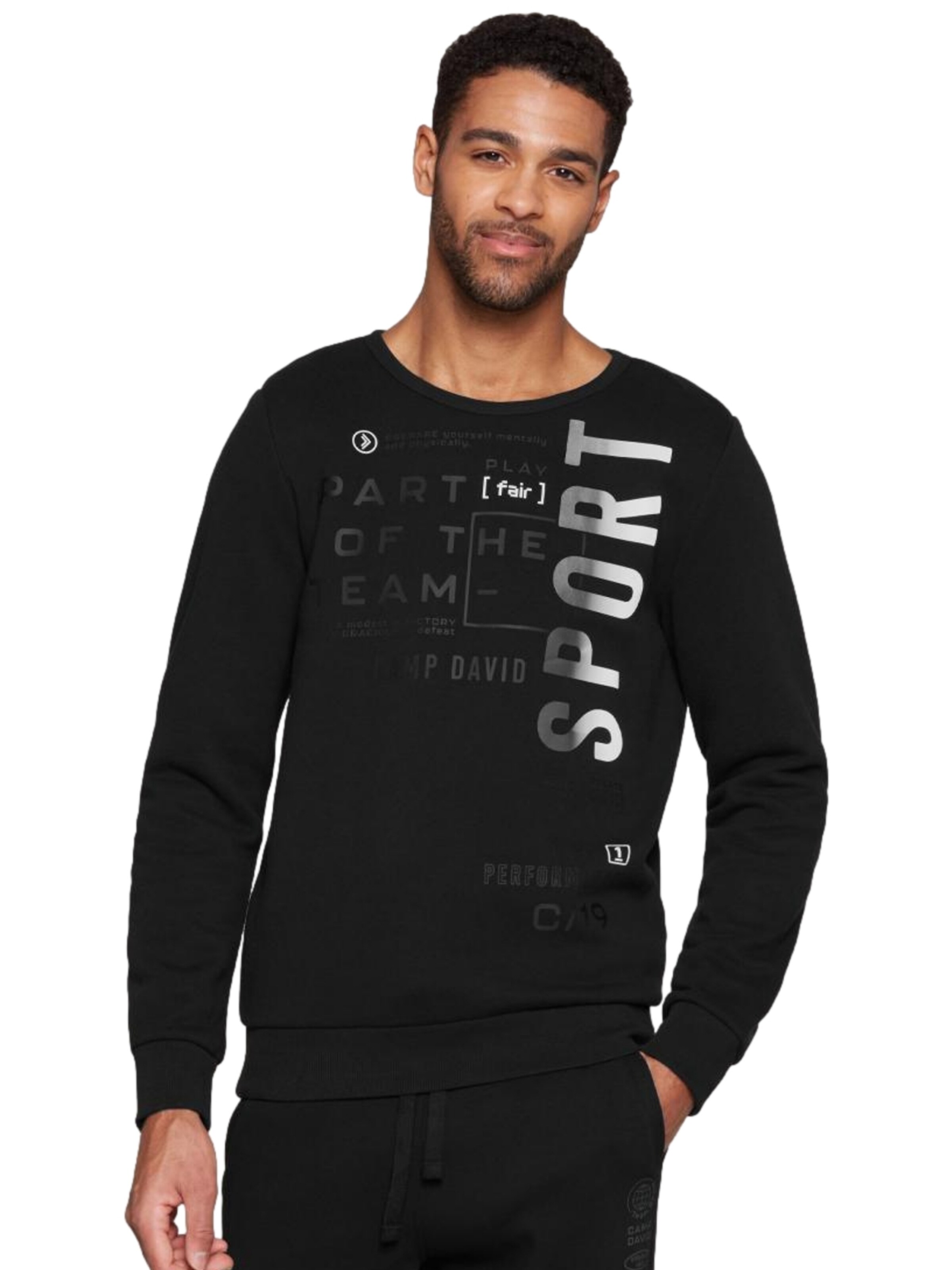 CAMP DAVID Sweatshirt i sort: forside