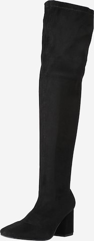 Missguided Over the Knee Boots in Black: front