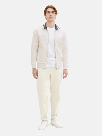 TOM TAILOR Sweat jacket in Beige