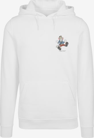 F4NT4STIC Sweatshirt 'Tom And Jerry Faux Pocket Frankenstein Tom' in White: front