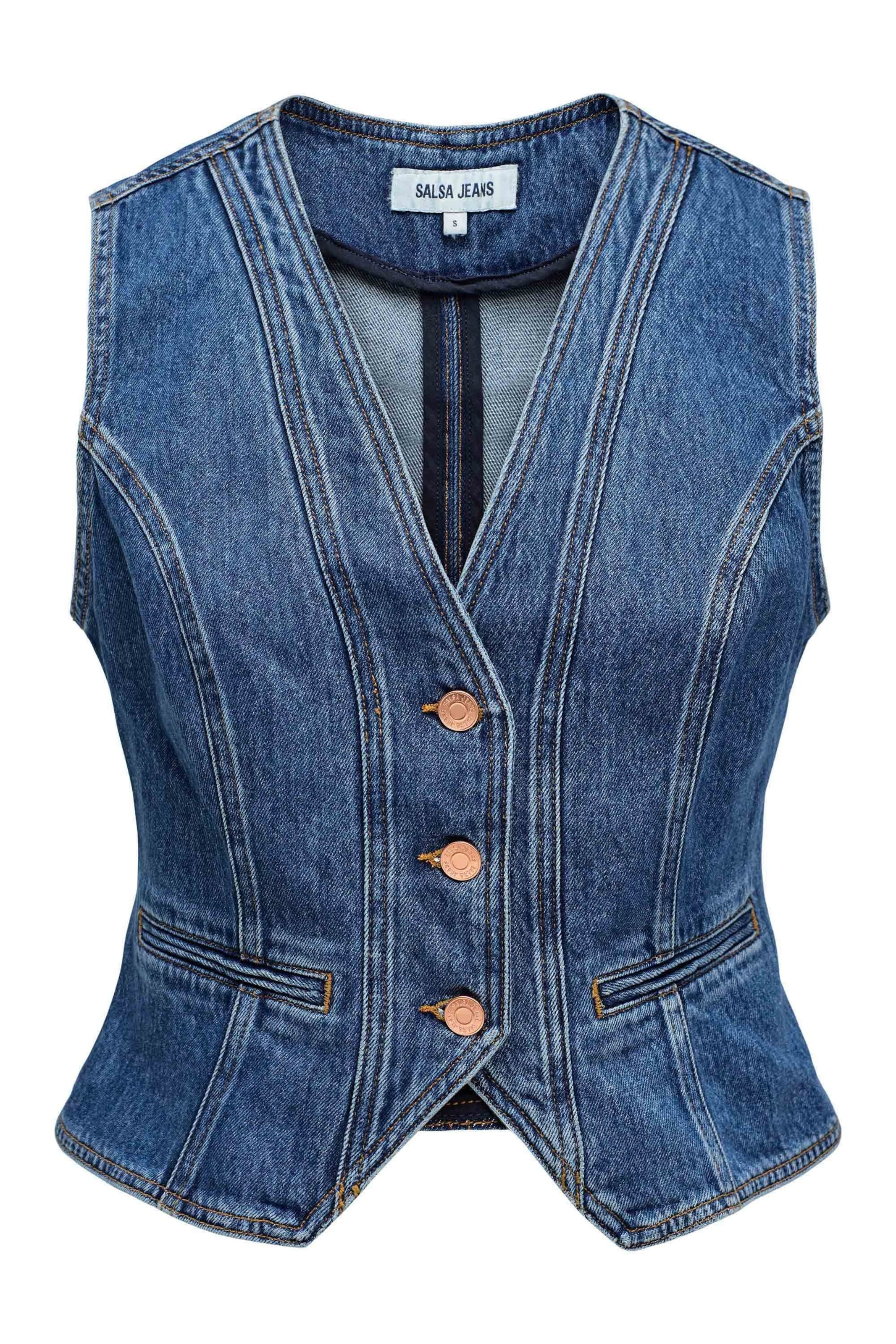 Salsa Jeans Vest in Blue: front
