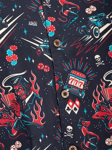 King Kerosin Regular Fit Hemd 'Rockabilly Devil'‌ in Schwarz