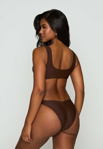 Moda Minx Triangle Bikini top 'SIMPLE SWIM KNOT TOP' in Brown