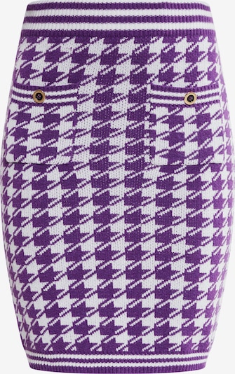 Sijonas iš faina, spalva – tamsiai violetinė / juoda / balta, Prekių apžvalga