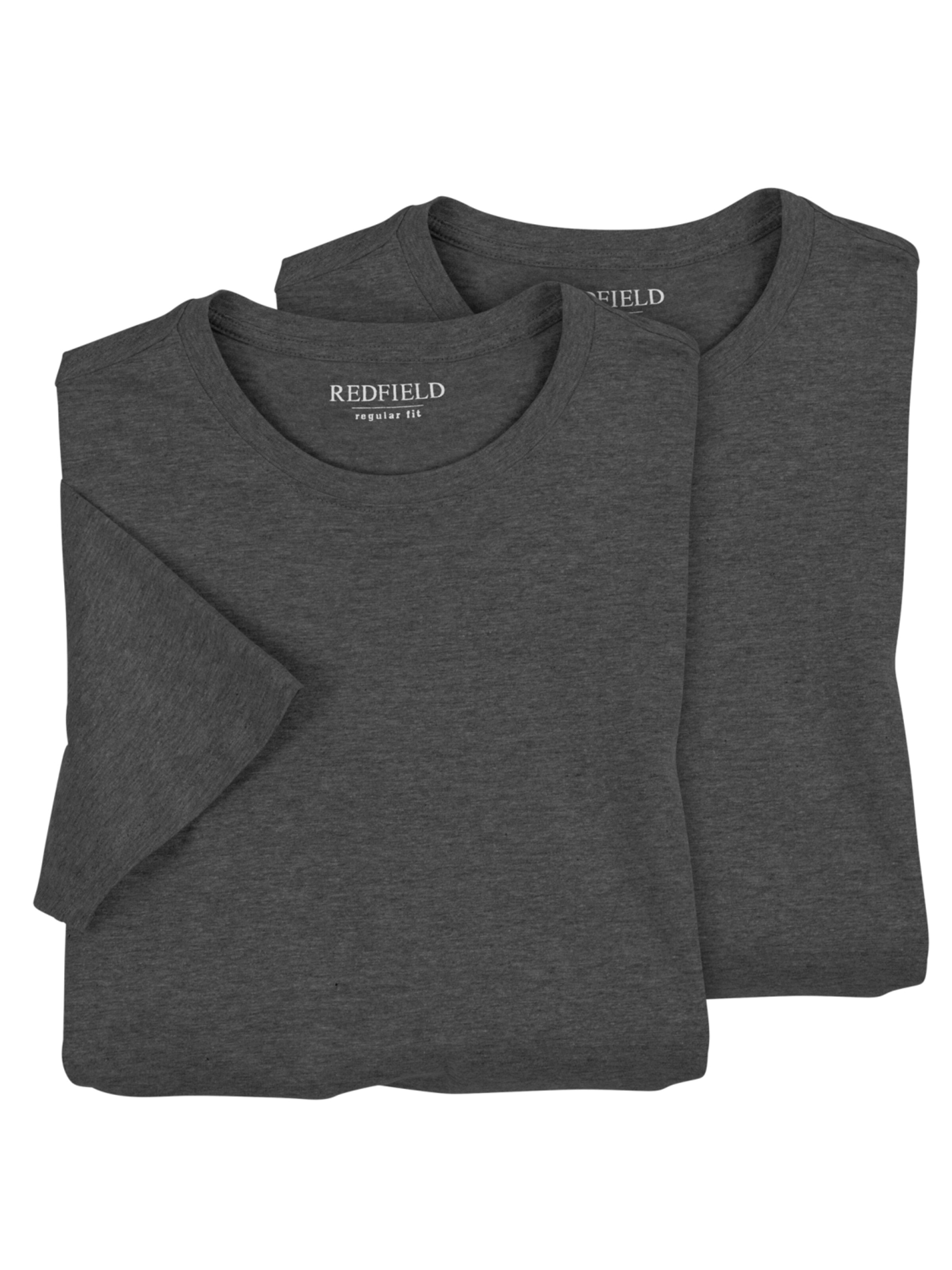 Redfield Shirt 'Redfield 2er Pack XXL O-Hals Antrazit' in Grey: front