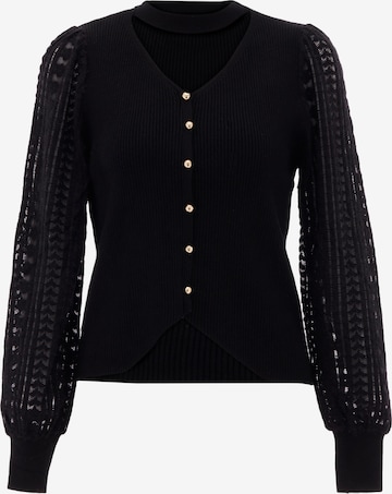 NAEMI Knit Cardigan in Black: front