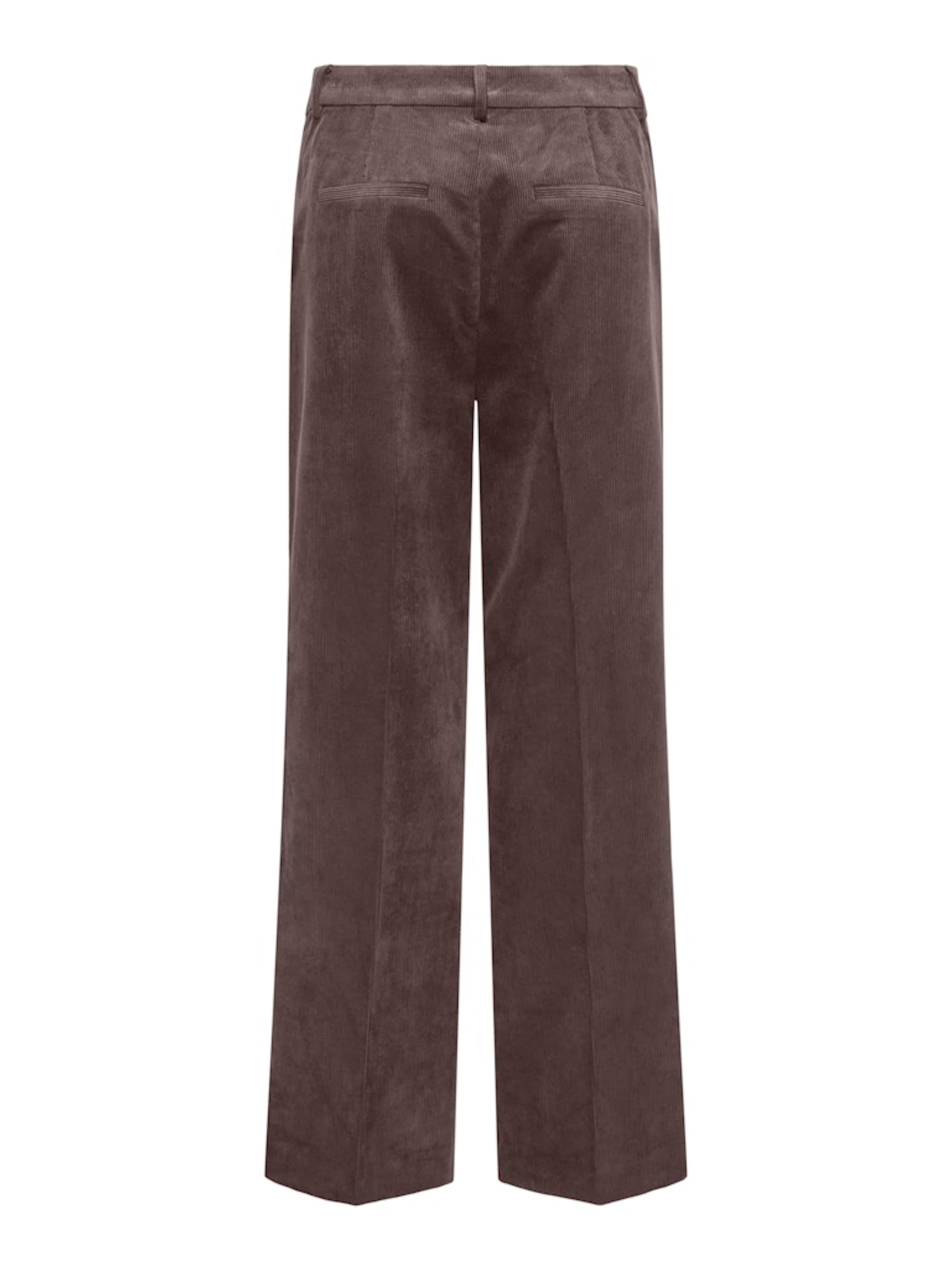 ONLY Wide leg Trousers with creases 'ONLKATEY' in Brown