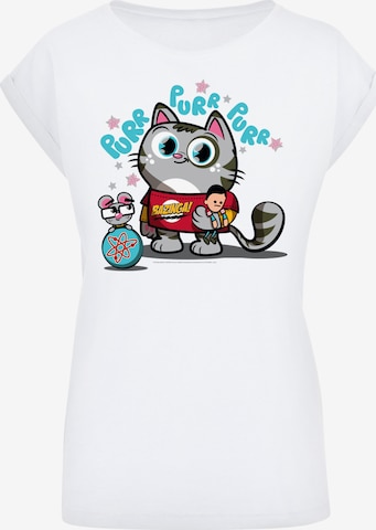 F4NT4STIC T-Shirt 'Bazinga Kitty' in Weiß: Vorderseite