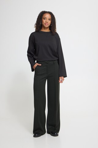 ICHI Wide leg Trousers 'KATE' in Black