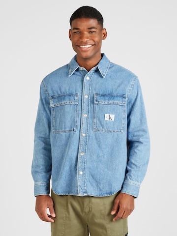 mėlyna Calvin Klein Jeans Standartinis modelis Marškiniai: priekis