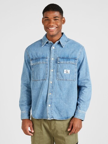 Calvin Klein Jeans Regular Fit Hemd in Blau: Vorderseite