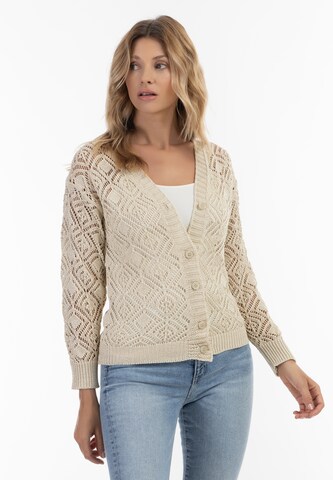 Usha Knit cardigan in Beige: front