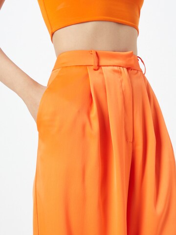 Nasty Gal Wide leg Pleat-front trousers in Orange