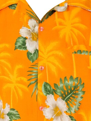 King Kameha Shirt 'Small Flower'‌‌‌‌‌‌‌‌ in Gelb