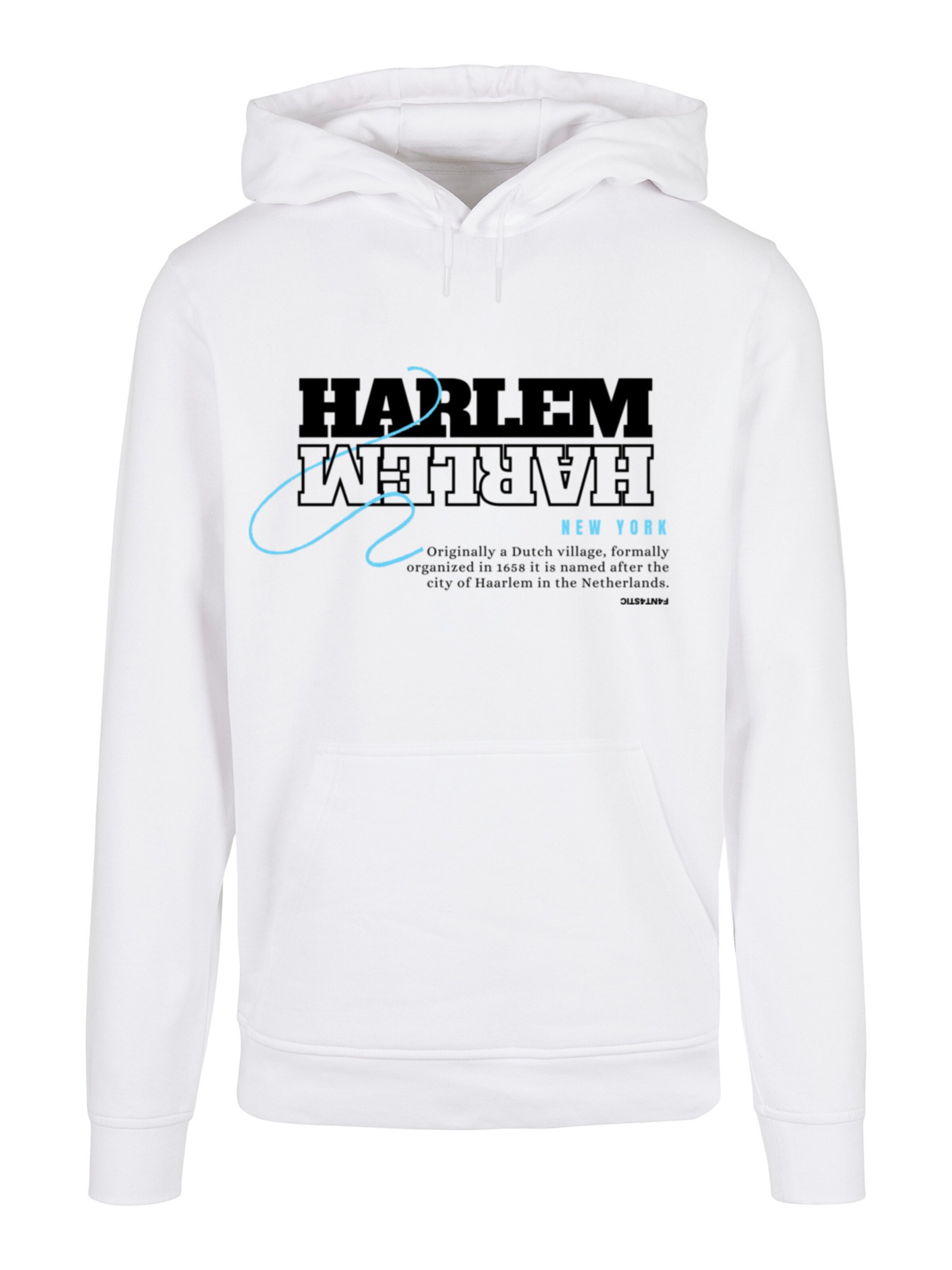 Sweat-shirt 'Harlem' F4NT4STIC en blanc : devant