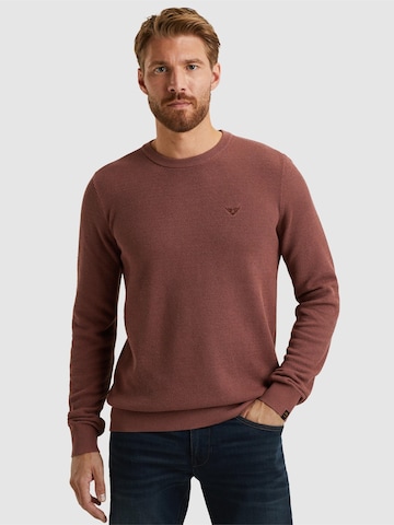PME Legend Tröja 'Pullover with waffle texture' i brun: framsida