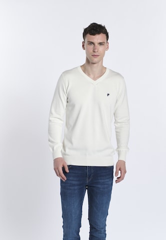 DENIM CULTURE Sweater ' TITO ' in White: front