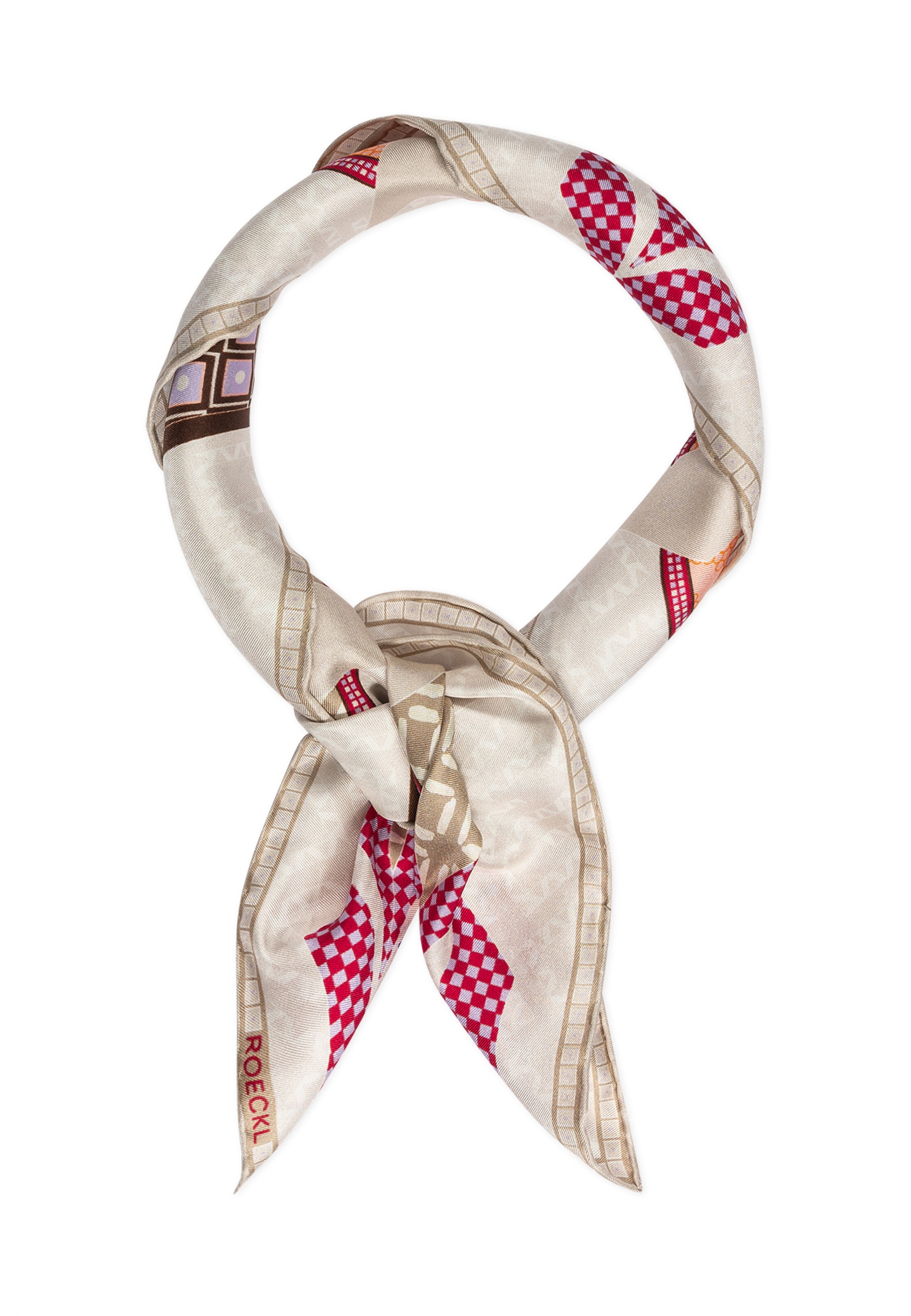 Foulard ' FLOWER MANDALA' di Roeckl in beige