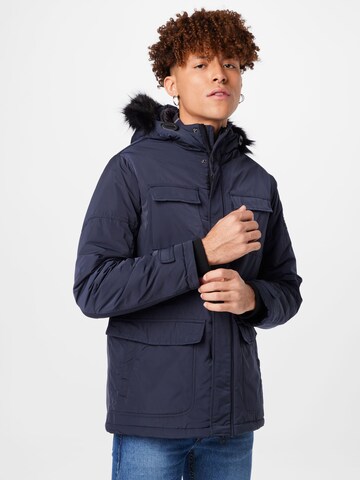 Petrol Industries Winter Parka in Blue: front