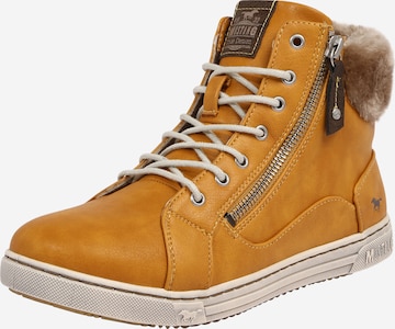 MUSTANG Lace-Up Ankle Boots in Yellow: front