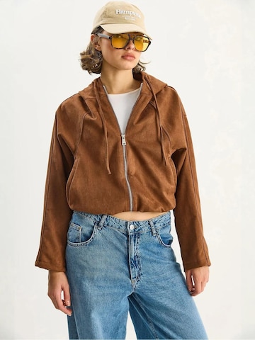 Bianco Lucci Between-Season Jacket in Brown: front