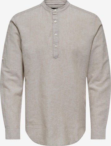 Coupe slim Chemise 'Caiden' Only & Sons en beige : devant