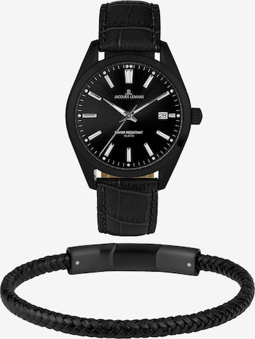 Jacques Lemans Analog Watch in Black: front