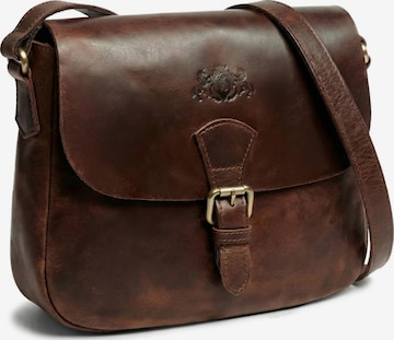SID & VAIN Shoulder Bag 'Umhängetasche YALE echt Leder' in Brown: front