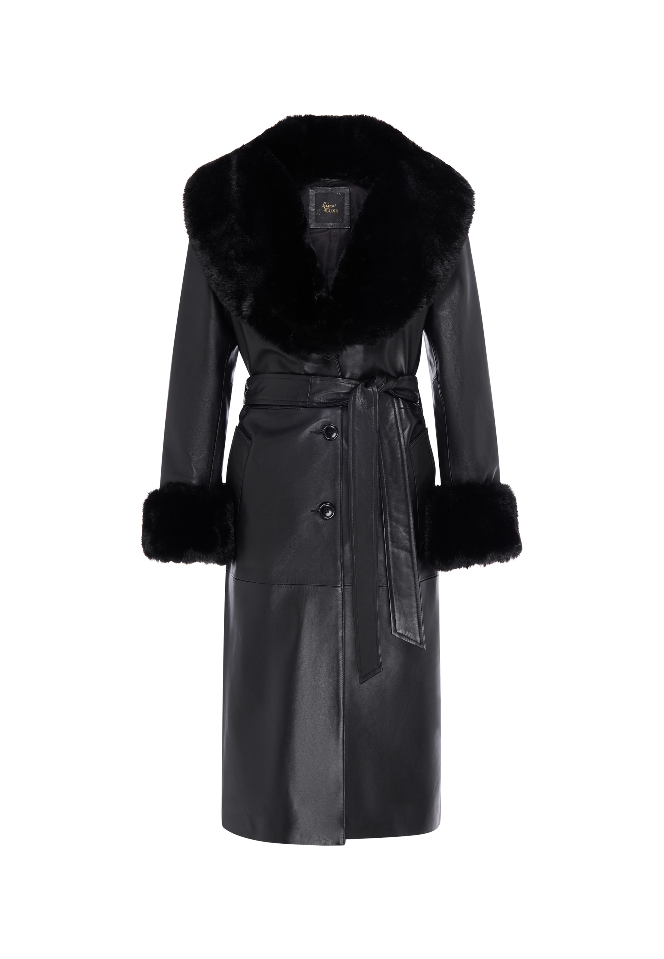 Manteau mi-saison 'Premium' faina en noir : devant