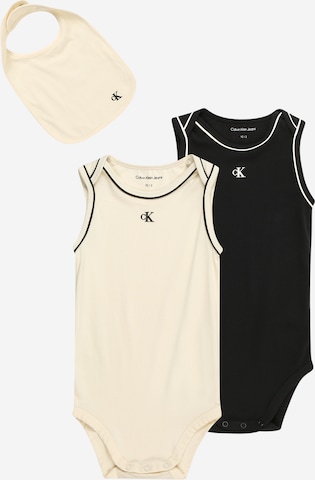 Calvin Klein Jeans Body und Latzchen in Beige Schwarz ABOUT YOU