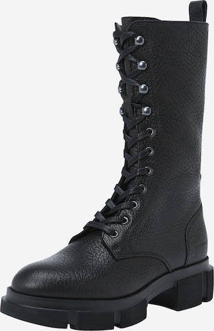Copenhagen Lace-Up Boots in Black: front