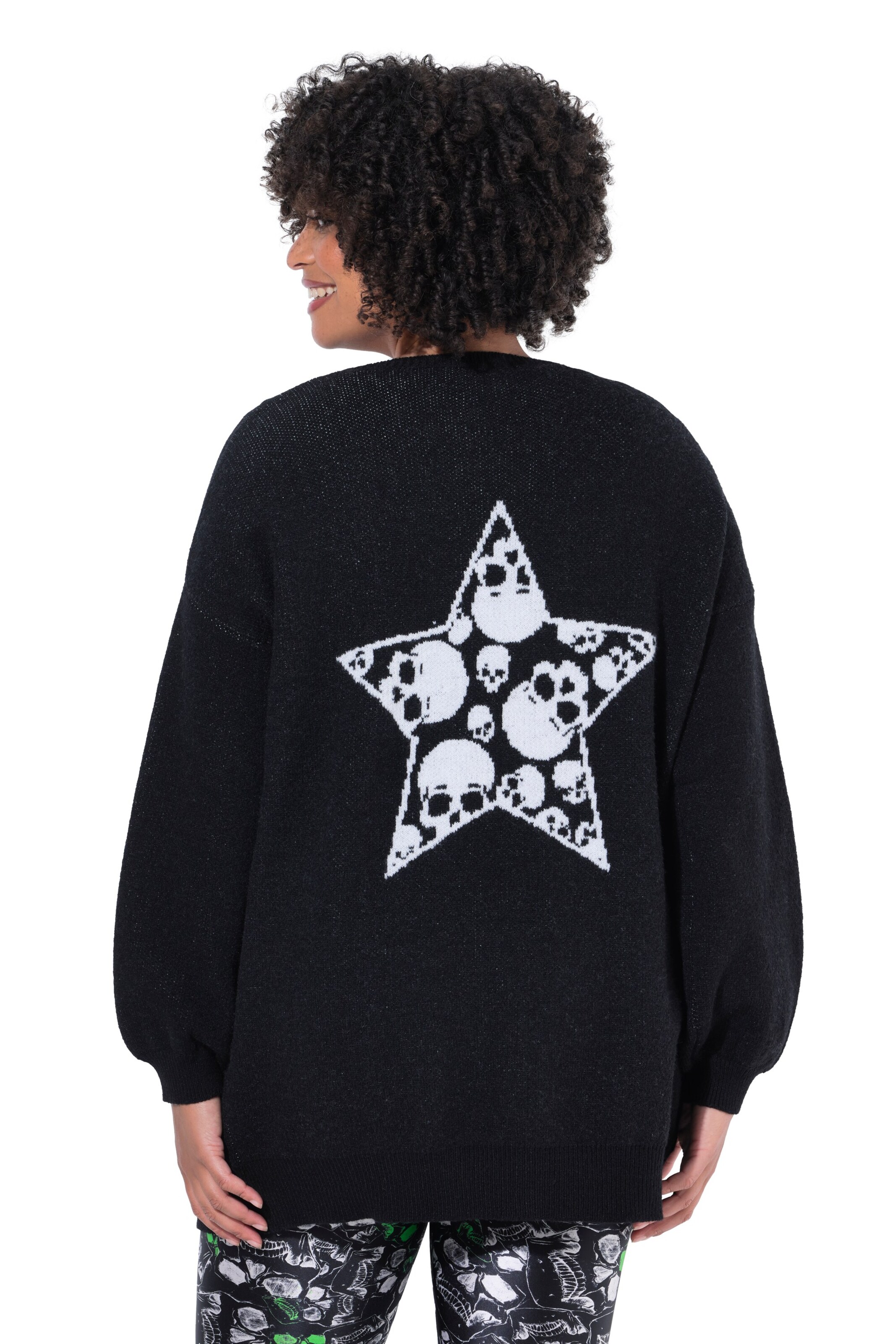Angel of Style Knit Cardigan in Black: front