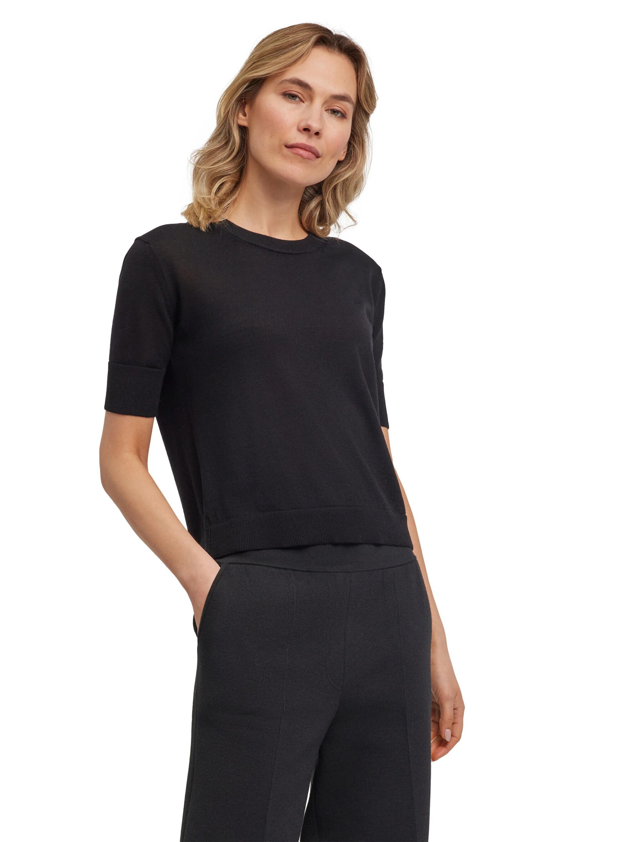 FALKE Pullover 'Pure Merino Wool' in Schwarz: Vorderseite