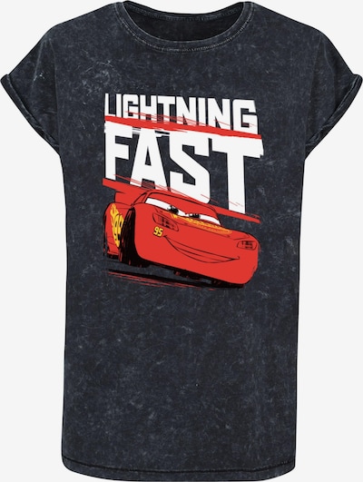 ABSOLUTE CULT T-Shirt 'Cars - Lightning Fast' in gelb / rot / schwarzmeliert / weiß, Produktansicht