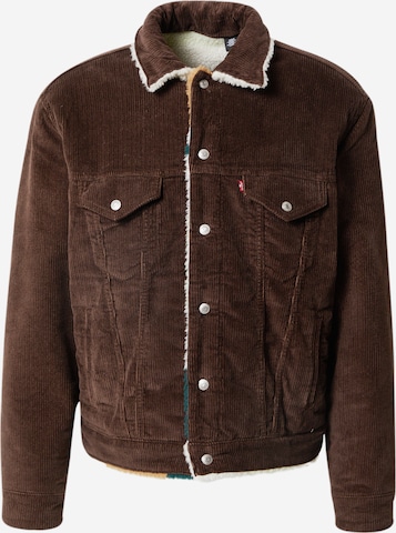 LEVI'S ® Between-season jacket 'Levi's® Men's Reversible Vintage Fit Sherpa Trucker Jacket' in Brown: front