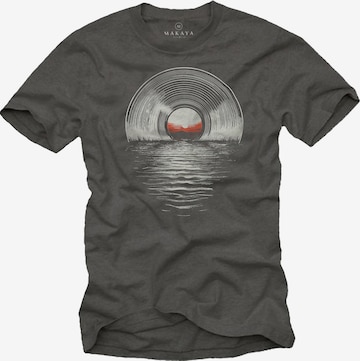 MAKAYA Shirt 'Sea Record' in Grey: front