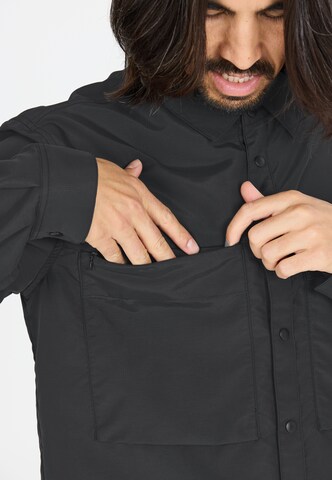Whistler Regular fit Athletic Button Up Shirt 'Elm' in Black