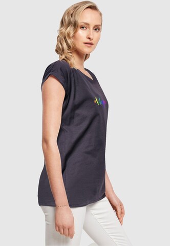 Merchcode T-Shirt 'Hope Rainbow' in Blau