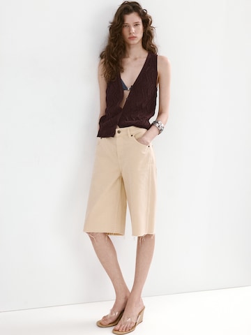 MANGO Knitted Vest 'SITONA' in Brown