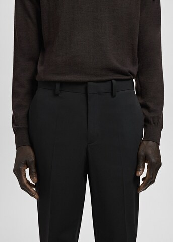 MANGO MAN Slim fit Pleated Pants 'Paris' in Black