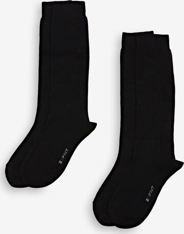 Chaussettes ESPRIT en noir : devant